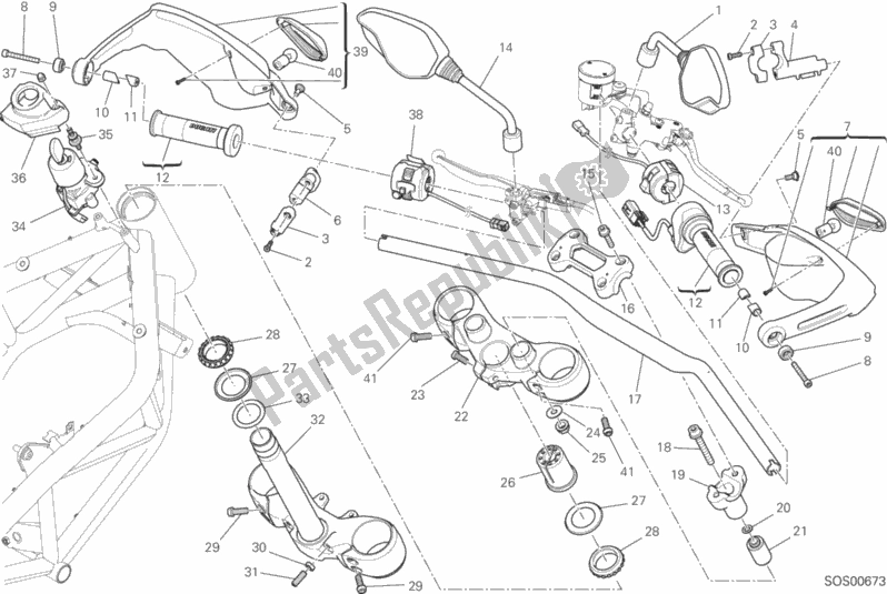 All parts for the Handlebar And Controls of the Ducati Hypermotard SP 821 2015